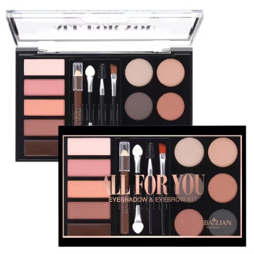 Wholesale Private Label Eyeshadow Palette with Brush - Nude Eyeshadow and Eyebrow Powder Kit