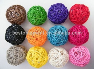 Mixed Color Woven Wicker ball For home decoration