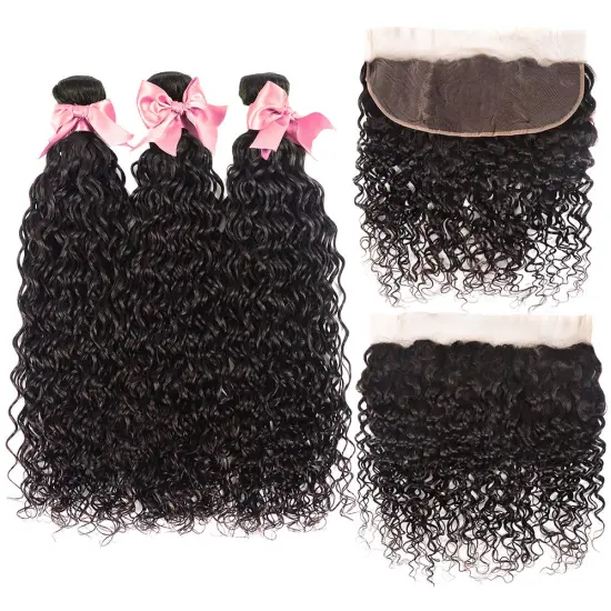 100% Original Burgundy Brazilian Human Hair Curly Peruvian Virgin Weave Weft Human Hair Bundles With Hd Lace Frontal Closure