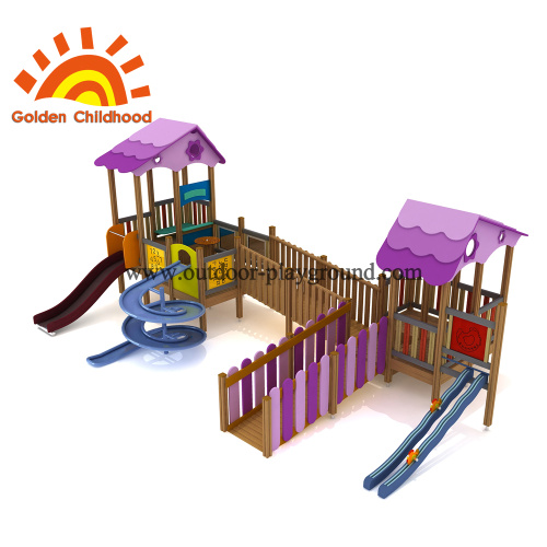 Outdoor Playground Playhouse Purple Slide Untuk Dijual