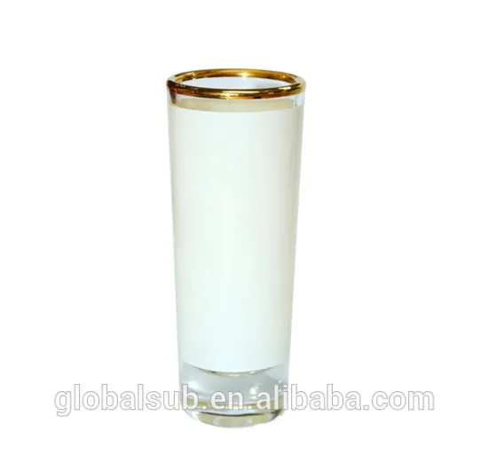 3oz gold rim Sublimation Thermal Frosted Glass Liquid Cup DIY LOGO Gift