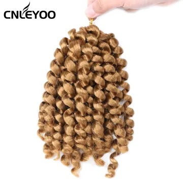 Light Brown Wand Curl Crochet Hair 10 Inch Short Jamaica Bounce Crochet Braids For Women