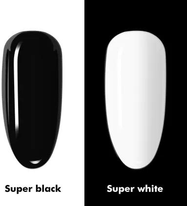 Super Black White Pigmented UV Gel Nail Polish for French Manicure