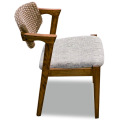 Outdoor Wood Solid Rattan Patio Dining Chair