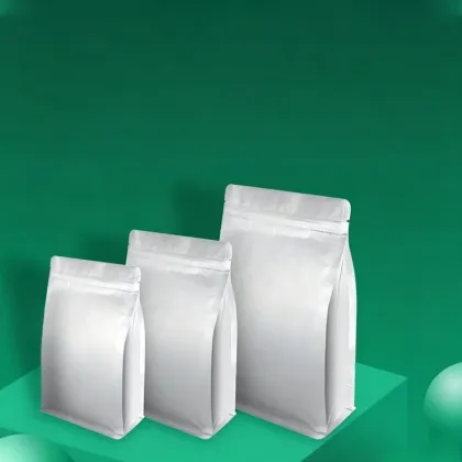 Thickened Pure Aluminum Foil Eight Side Seal Zipper Bag for Tea & Snack Packaging
