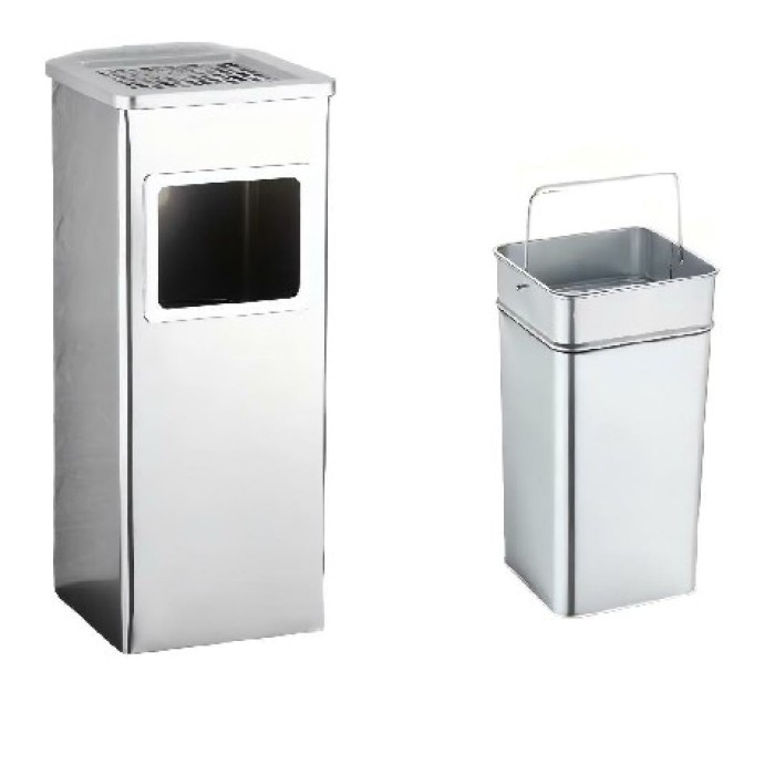 Robuster Outdoor-Mülleimer mit Deckel