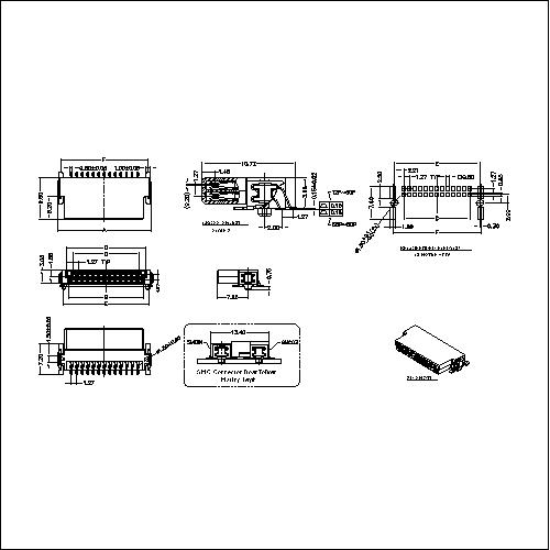 ATK-SMC01XXXXX 1.27 SMC Female Connector Right Angle SMT Type