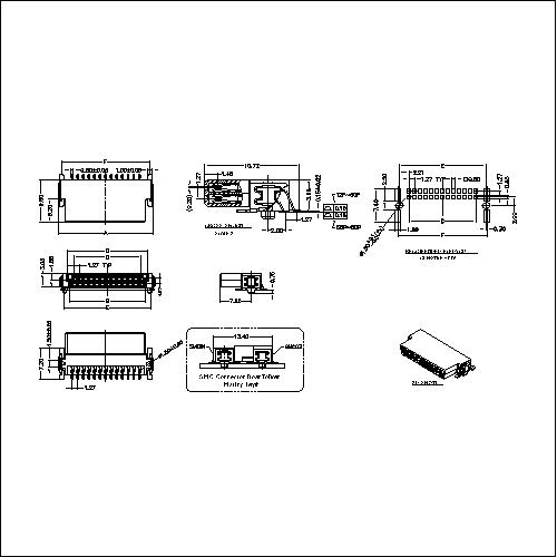 ATK-SMC01XXXXX 1.27 SMC Female Connector Right Angle SMT Type