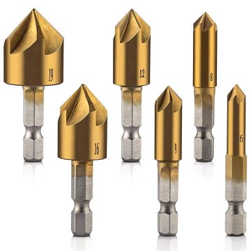 Hex Shank Chamfer Drill Tool | High Speed Steel (HSS) Countersink Drill Bit for Wood and Metal