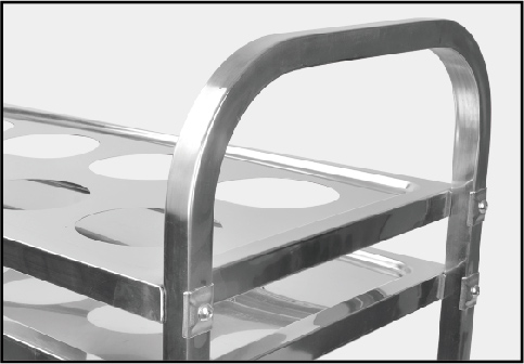 Stainless steel spice trolley used in hotel kitchens