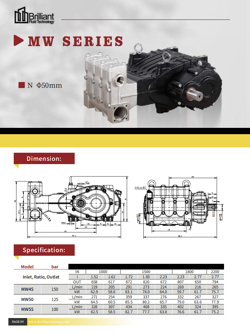 Gearbox plunger pump for drain cleaning