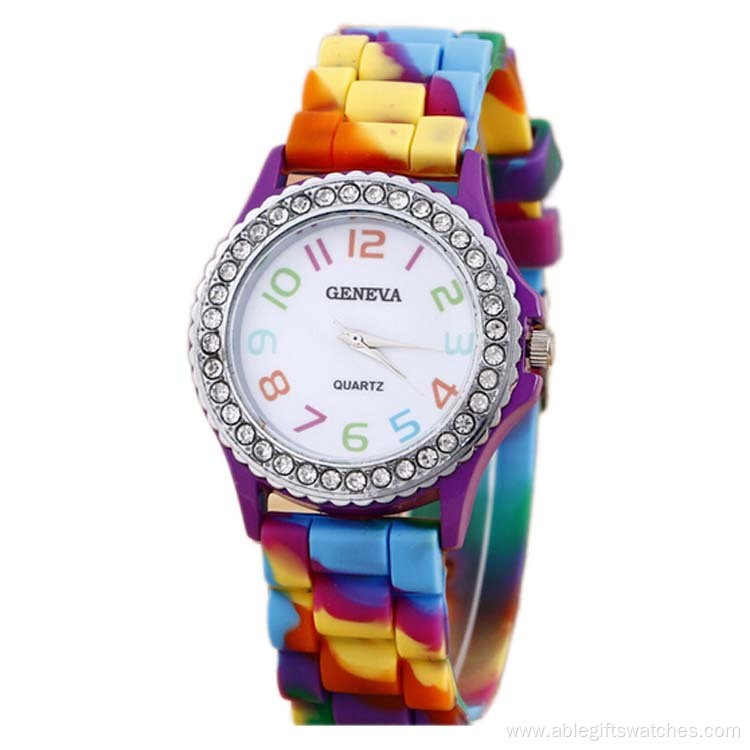 Original Design Girls Diamond Silicone Watches