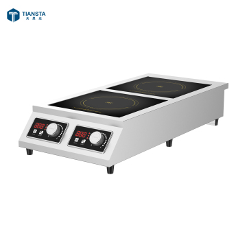 Εμπορική επαγωγή Cooktop 3.5kW Dual Burner Electric για εστιατόρια