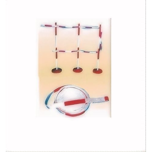 安全柵と赤白テープ