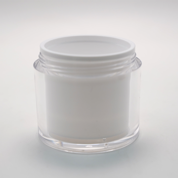 white plastic cosmetic jars