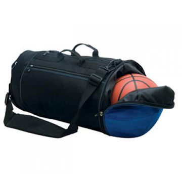 Athletic bags with basketball pocket
