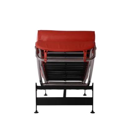 Le Corbusier LC4 Red Leather Chaise Lounge