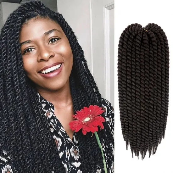 Senegalese Twist Synthetic Braiding Hair Extensions Black Brown Green Color Ombre Crochet Hair