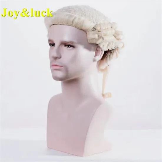 Handmade Horse Hair Court Judge Lawyer Wig Blonde Color Regular Curl for Men or Women Traditional British Classic Barrister Wigs