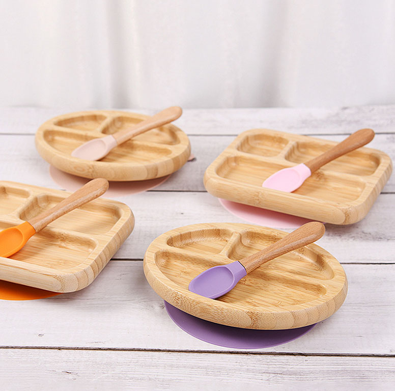 bamboo suction plate and spoon setMFZ-A002