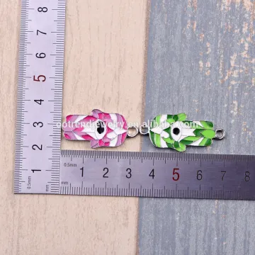 Enamel colorful hamsa hand custom women connector accessories jewelry