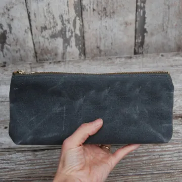 high quality waxed canvas zipper pouch