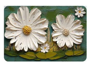 Hot 3D Printed Flower Shaped Rug: Soft, Washable, Anti-Slip, and Water Absorbent Diatomite Bath Mat
