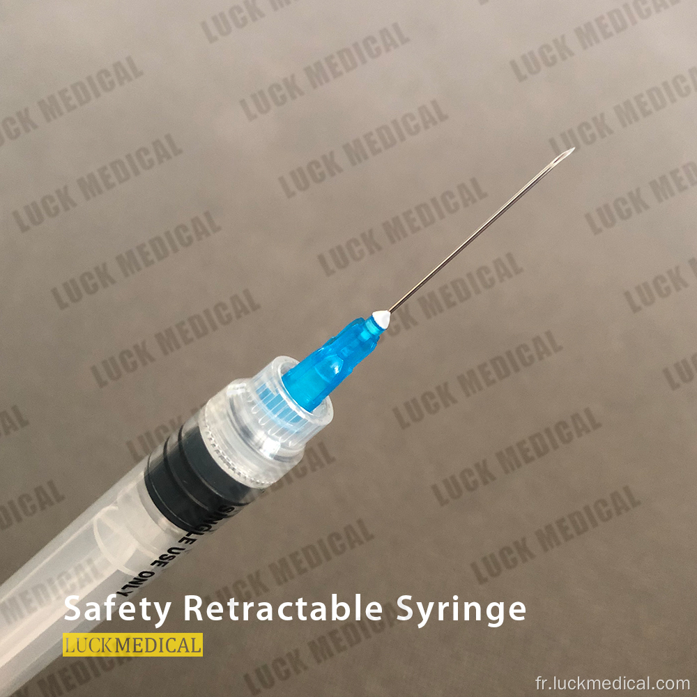 Injection de seringue rétractable de sécurité jetable