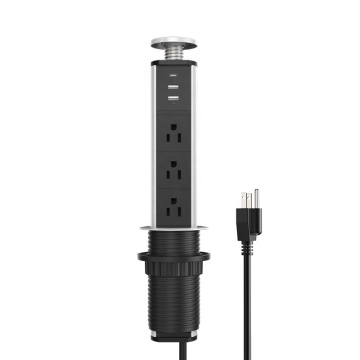 Power Motorised Desk Socket Outlet for Kitchen with USB Charger (2A1C, PD18W)