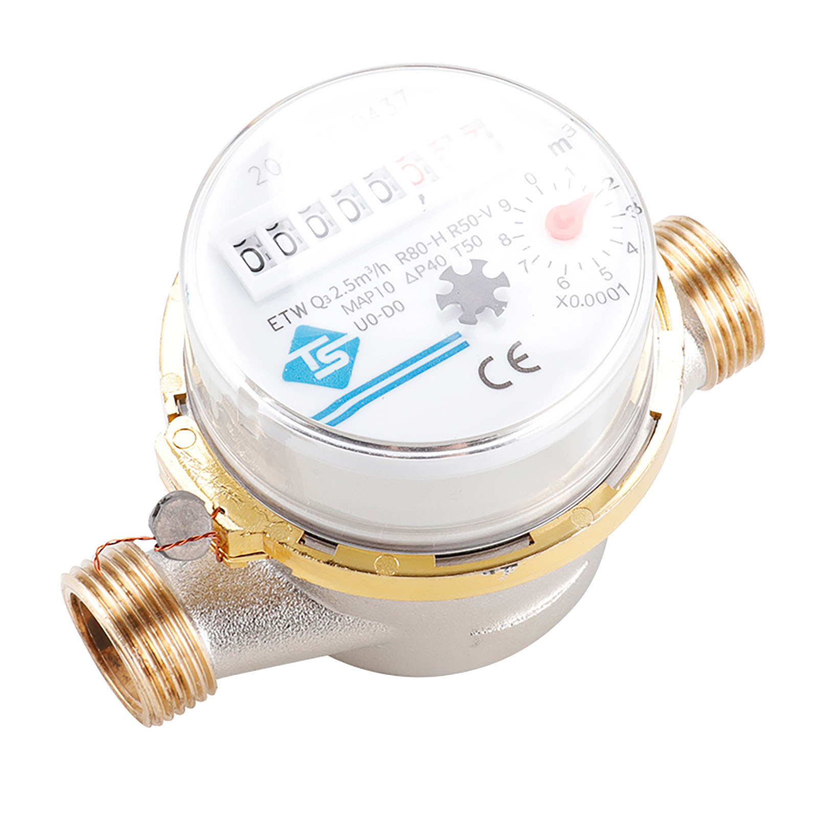 Smart water meter for hydropower decoration, household machinery, rotary wing pointer digital display combination water meter55#