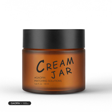 Round Wholesale Amber Facial Cream Bottles with Bamboo Lid - 30g/50g Skin Care Jars
