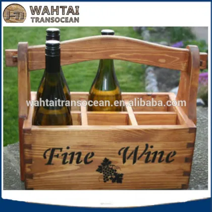 custom printing 6 pack wooden six pack beer tote