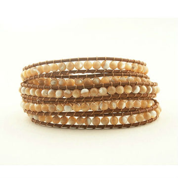 wholesale beads real leather wrap bracelet