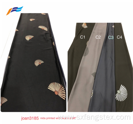 100% Polyester Nida Printed Formal Black Garment Fabric