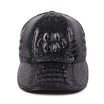 Leather Hats Men's Trendy Peaked Caps Autumn And Winter Crocodile Leather Outdoor Shade Fashion Baseball Caps Travel Sun Protect