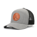 Läder Badge Trucker Cap