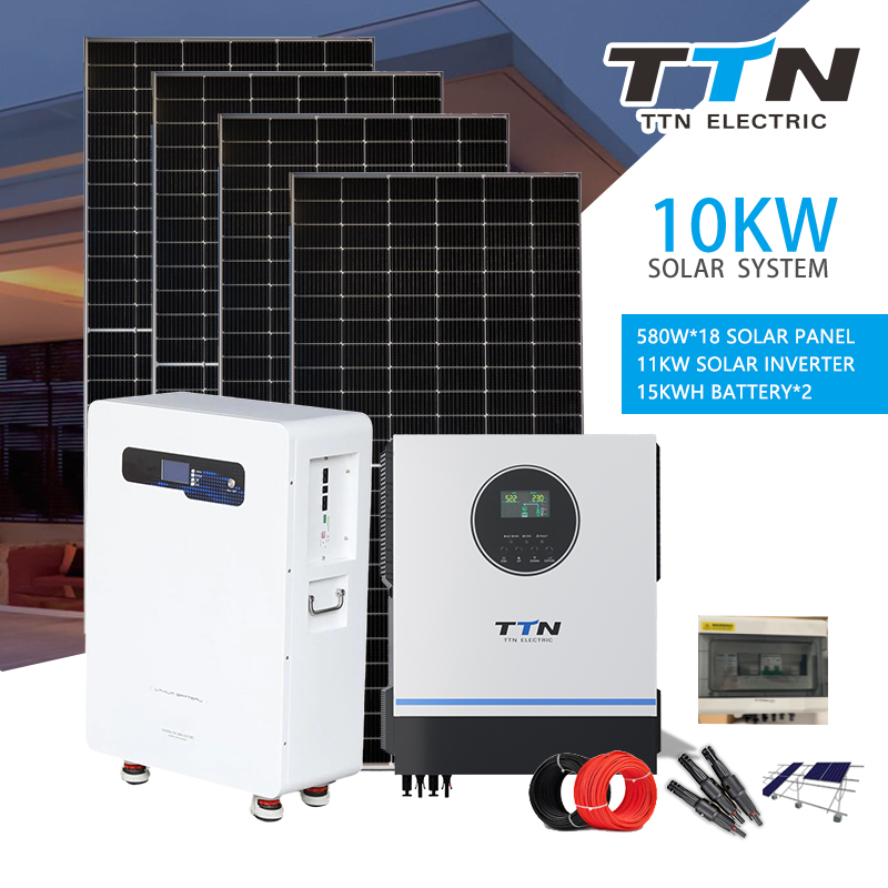 可再生能源系统550W至10KW太阳能电池板和锂电池逆变器解决方案