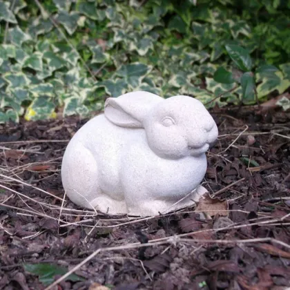 Outdoor Garden white marble bunny stone rabbit statue