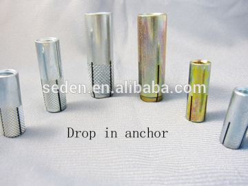 High quality carbon steel brass drop in anchor