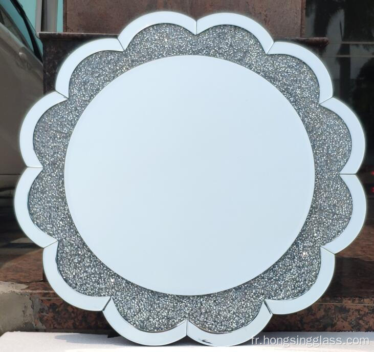 Miroir suspendu en diamant de la forme de fleur