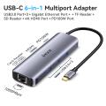 USB 3.0 2.0 Pelbagai Port HDMI RJ45 Adapter