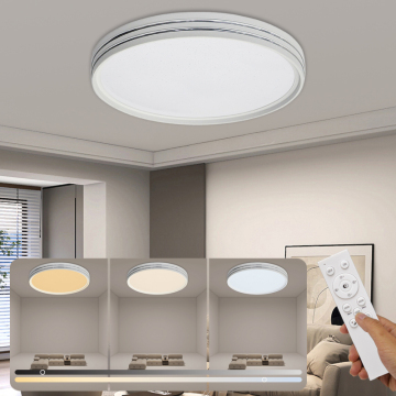 Modern Dimmable LED Ceiling Light - Acrylic Round Remote Control RGB Flush Mount for Living Room and Bedroom
