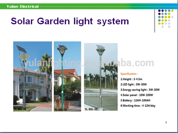 outdoor 3m galvanized solar garden light