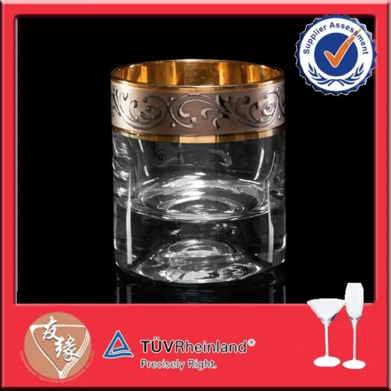 Decorated 190ml whisky handmade glass tumbler colored