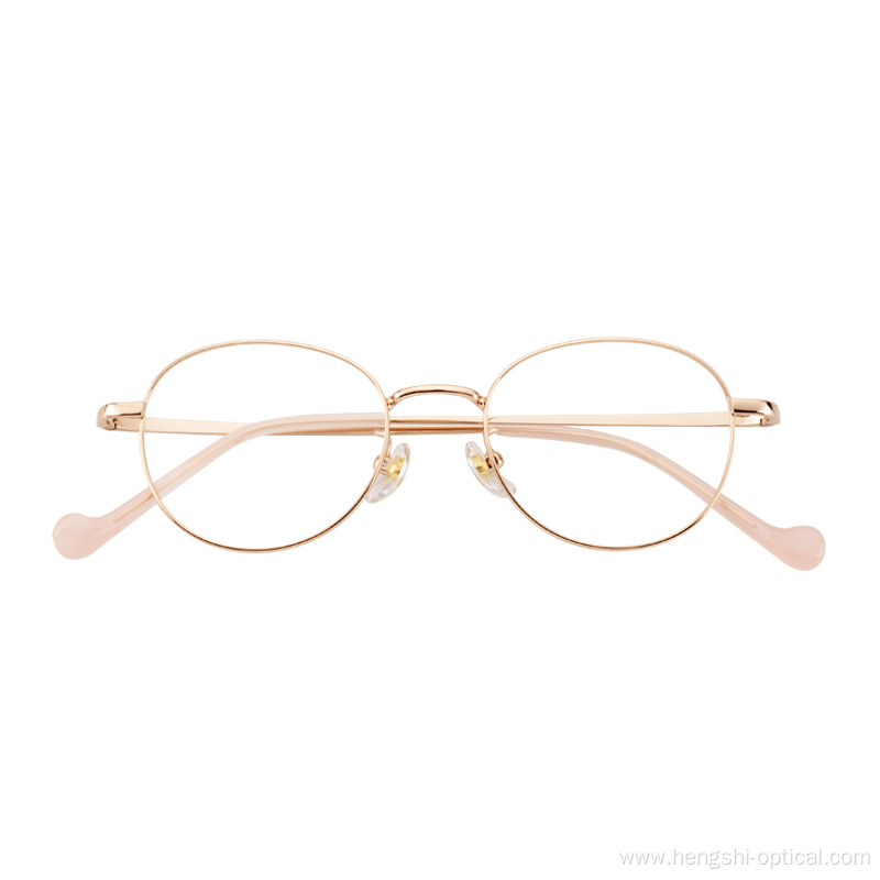 New Fashion Stainless Steel Round Eyeglass Frames Women Mens Custom Optical Eyeglasses