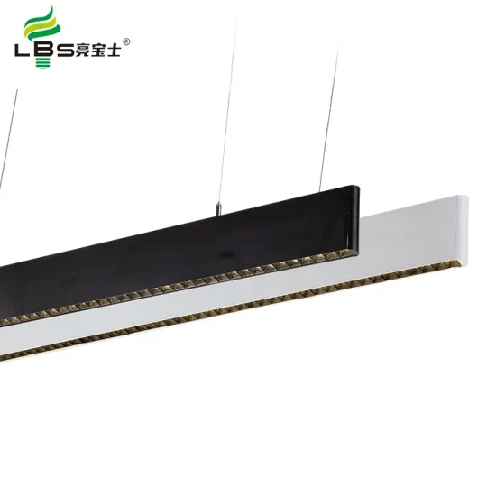 Modern Indoor Supermarket Office Ceiling Fixtures: 28W Black LED Tube Light in Aluminum