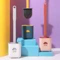 Removable Bottom Flat Head Toilet Brush Bathroom