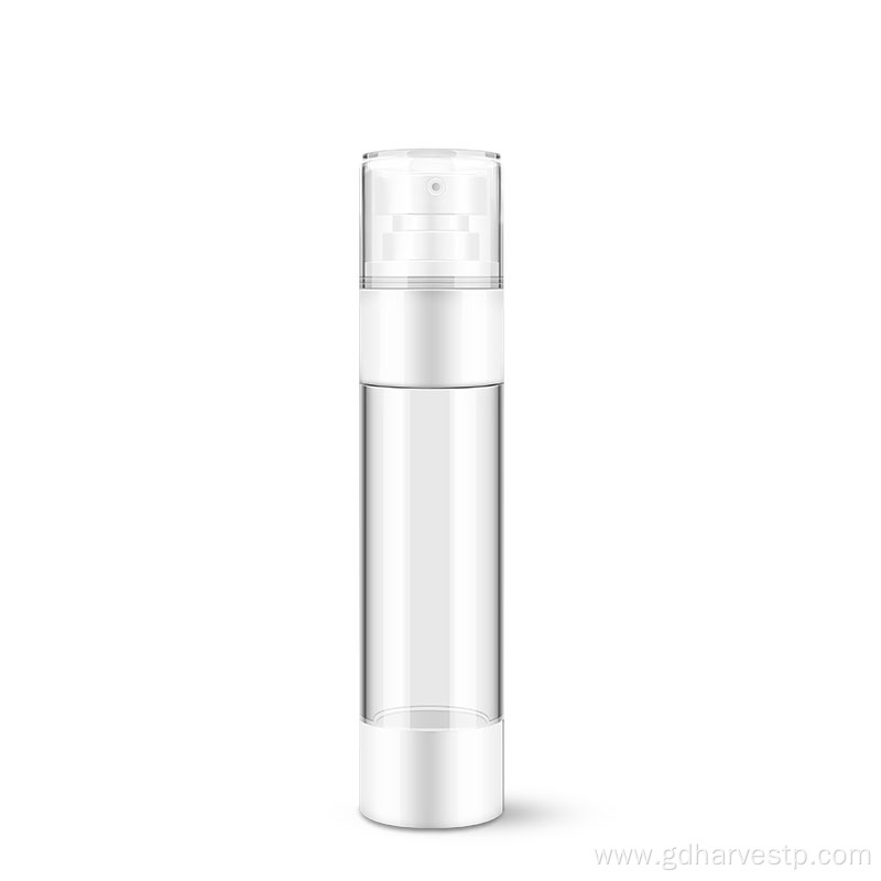 White Round Clear Airless Bottle Pump Screw On