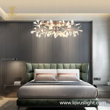 White petal shape chandelier Villa bedroom living room chandelier Hotel reception chandelier