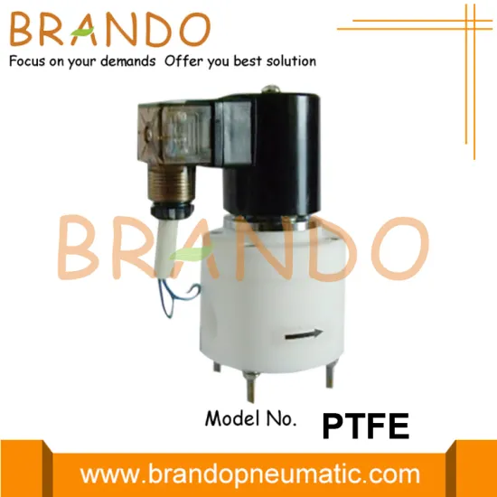 1/2'' PTFE Solenoid Valve Anti Corrosive 24VDC 220VAC